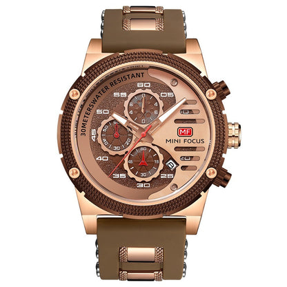 Men's Waterproof Sports Watch - Multifunctional Luminous Quartz Timepiece