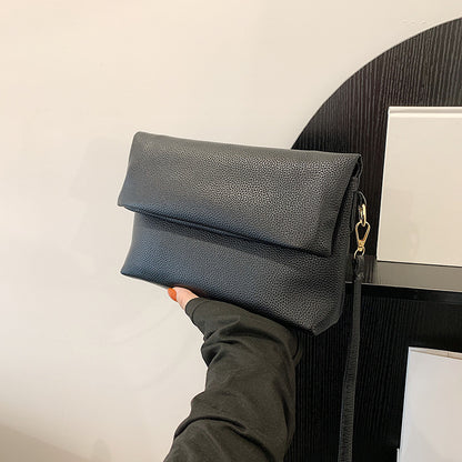 Solid Color French Stick Crossbody Bag for Underarm and Shoulder Use
