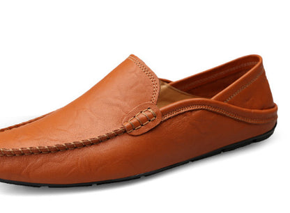 Genuine Leather Men's Shoes - Casual Cowhide British Soft Bottom Footwear