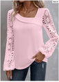 Women's Elegant Long Sleeve T-shirt - Fashionable Loose All-Matching Top