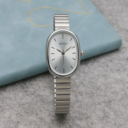 Oval Small Kit Bamboo Strap Girls' Watch - Stylish and Eco-Friendly Timepiece