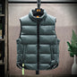 Men's Winter Down Vest - Fashion Stand-Collar Sleeveless Jacket, Solid Thickened Outerwear