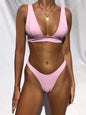Fixed Triangle Bikini with Zip - Stylish and Comfortable Swimwear