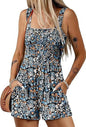 Flower Print Jumpsuit Summer Fashion Sleeveless Beach Bodysuit
