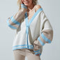 Fashion Color Contrast Striped Knitted Sweater - Minimalist Loose Fit Design
