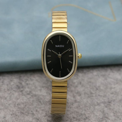 Oval Small Kit Bamboo Strap Girls' Watch - Stylish and Eco-Friendly Timepiece