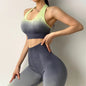 Two Piece Seamless Yoga Bodysuit for Women - Gym Polyester Outfit