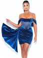 Women's Velvet Evening Dress with Sexy Breast Detail