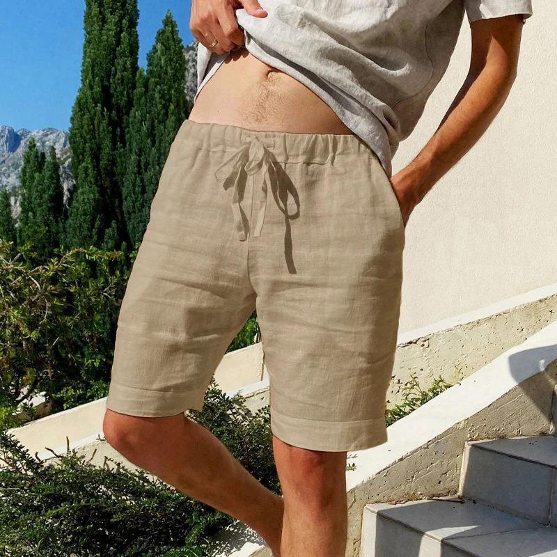 Men's Loose Cotton And Linen Casual Shorts