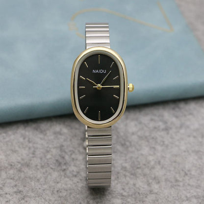Oval Small Kit Bamboo Strap Girls' Watch - Stylish and Eco-Friendly Timepiece