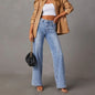 Casual Wide Leg Jeans for Women - Patchwork Design