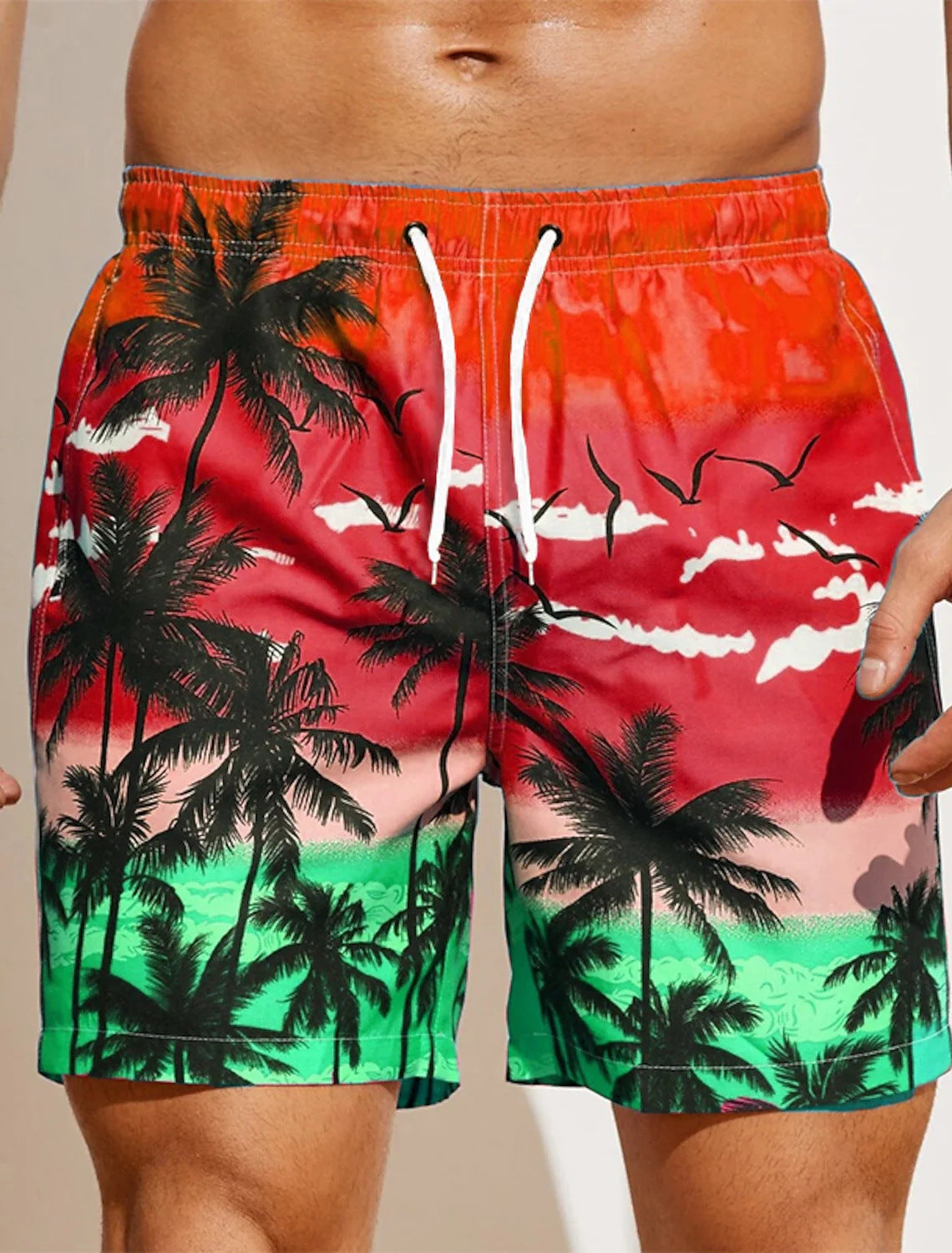 Men's Loose Beach Pants 3D Printed Pattern