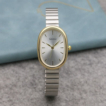 Oval Small Kit Bamboo Strap Girls' Watch - Stylish and Eco-Friendly Timepiece
