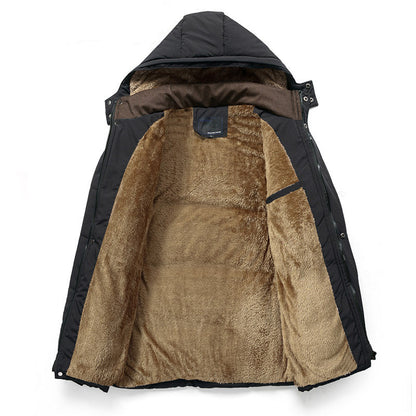 Men's Velvet Cotton-padded Jacket Plus Thick Cotton Padding for Autumn and Winter