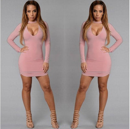 Bursting V Collar Cocktail Dress - Sexy Party Wear Dresses