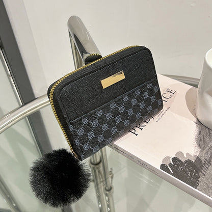 Women's Color Contrast Wallet - Short Printing Bag Wallet
