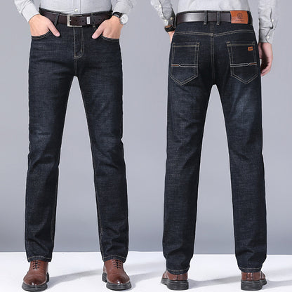 Thick Loose Straight Jeans for Men - Comfortable Fit and Stylish Design