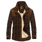 Winter Jacket Men's Thicken Fleece Jacket Warm Plaid Coats Pure Cotton Military Clothes