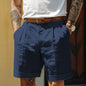 Men's Pleated Shorts - Pocketed Straight Leg Design