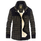 Winter Jacket Men's Thicken Fleece Jacket Warm Plaid Coats Pure Cotton Military Clothes
