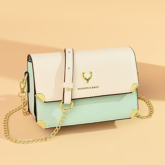 Fashion Color Contrast Deer Head Crossbody Bag for Trendy Style