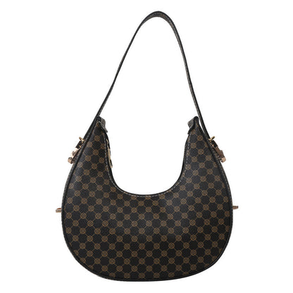Casual Printed One Shoulder Crescent Bag - Western Style Underarm Bag