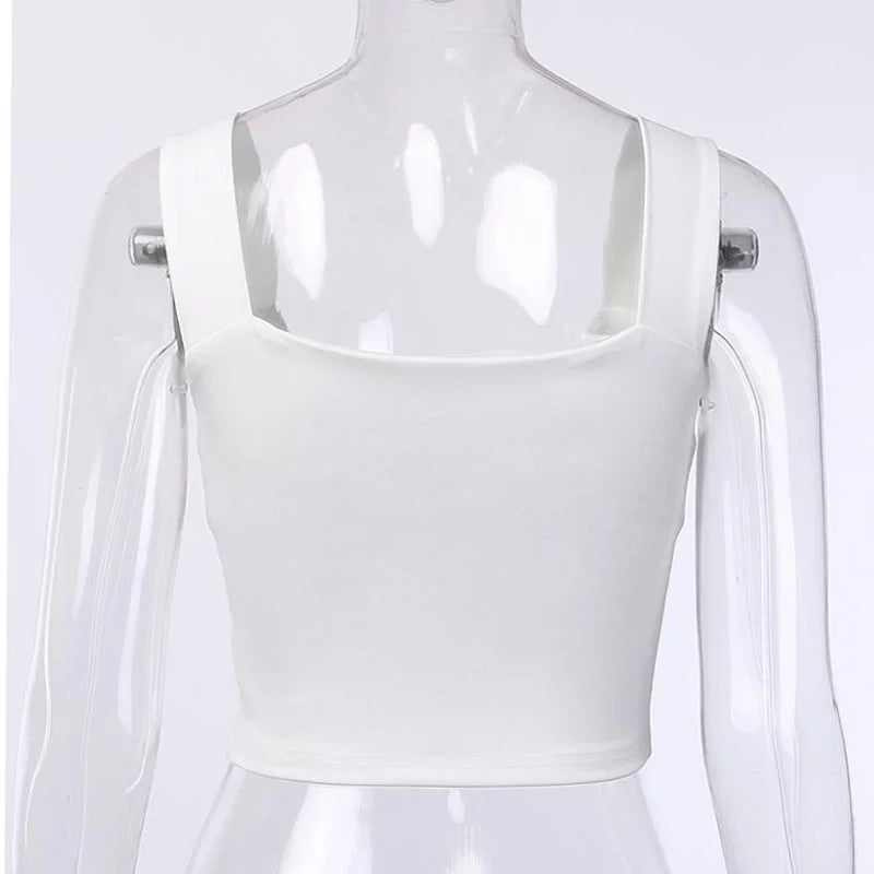 Summer Milkmaid Crop Top for Women - White Ruched Bow Camis