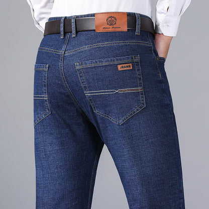 Thick Loose Straight Jeans for Men - Comfortable Fit and Stylish Design