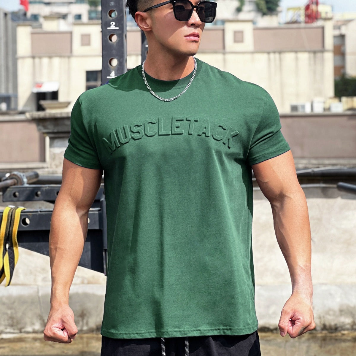 Men's Sports Loose Cotton Workout Short Sleeve T-shirt