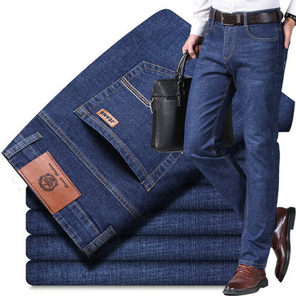 Thick Loose Straight Jeans for Men - Comfortable Fit and Stylish Design