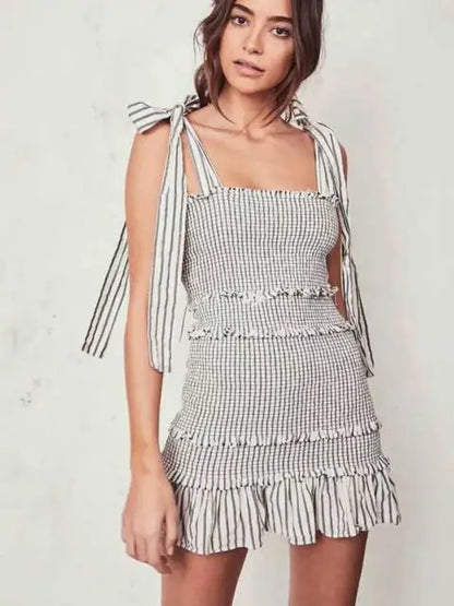 Sleeveless Summer Dress with Bow-Tied Detail for Stylish Comfort - Store 48