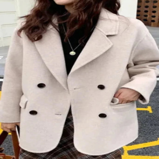 Women’s Short Cashmere Coat - New Double-Sided Style