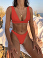 Fixed Triangle Bikini with Zip - Stylish and Comfortable Swimwear