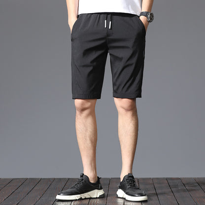 Men's Ultra-thin Beach Shorts Casual Loose Track Pants Summer Ice Silk Middle Pants