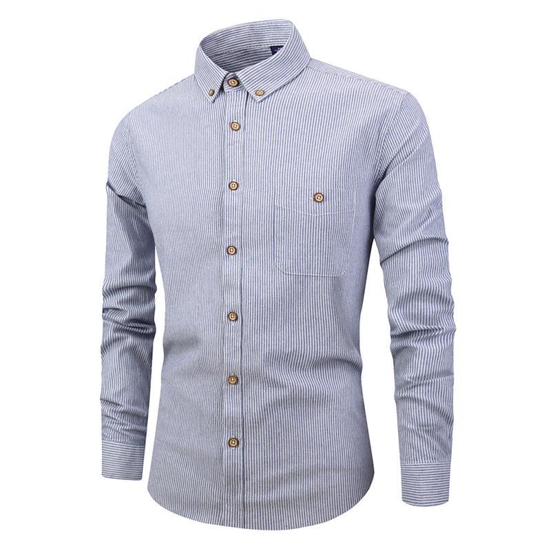 Men's Slim Fit Striped Shirt - Stylish Long Sleeved Design