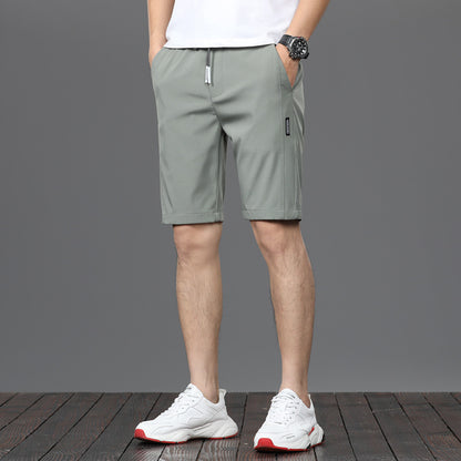 Men's Ultra-thin Beach Shorts Casual Loose Track Pants Summer Ice Silk Middle Pants