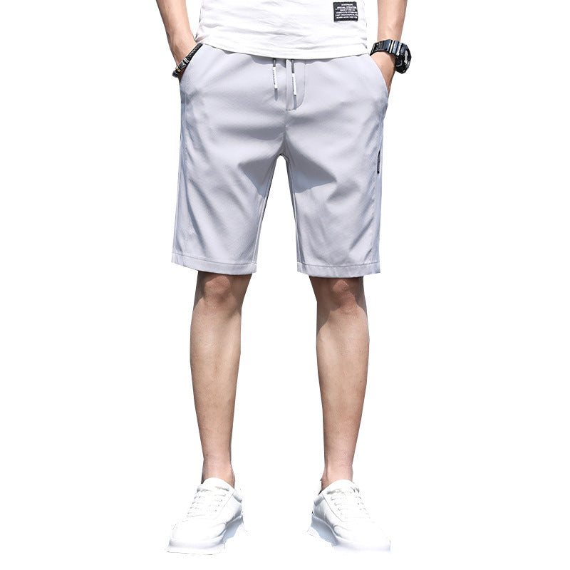 Summer Ice Silk Ultra-thin Middle Pants Men's Loose Track Pants Casual Breeches Beach Shorts Men's Shorts
