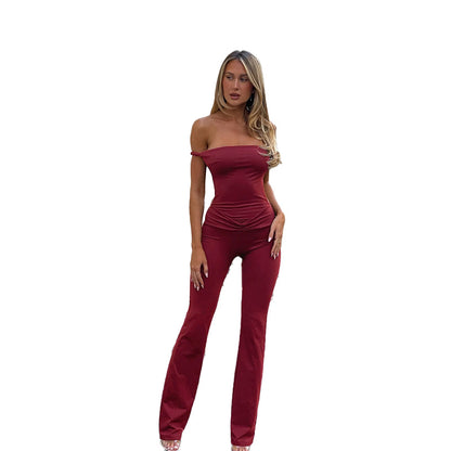 Elegant Jumpsuit - Commuter Sleeveless Cross Collar Waistline Lace-up Design