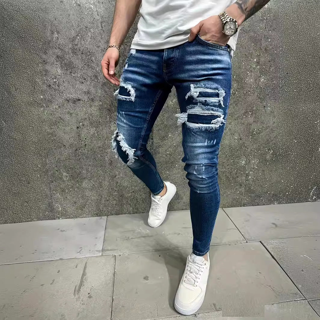 Worn-out Patch Men's Jeans