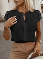 Women's Button Decorated Short-Sleeved Shirt Casual Top