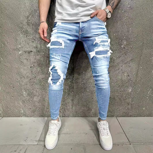 Worn-out Patch Men's Jeans