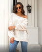 Cable-knit Oversized Sweater - Off-neck Loose-fitting Pullover