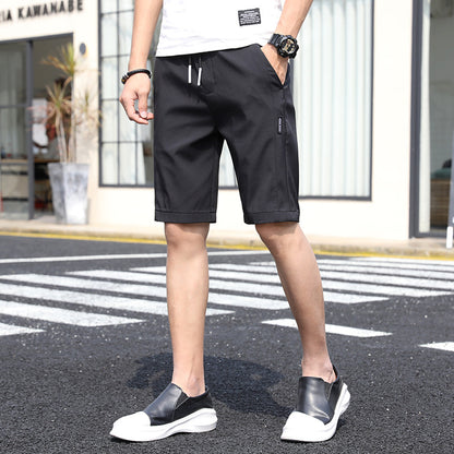 Men's Ultra-thin Beach Shorts Casual Loose Track Pants Summer Ice Silk Middle Pants