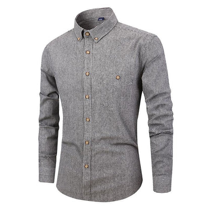 Men's Slim Fit Striped Shirt - Stylish Long Sleeved Design