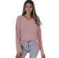Plus Size V-neck Knitted Shirt for Women - Loose Fit Street Style