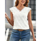 Sleeveless Lace Collar Top with Lace Short Sleeves