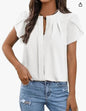 Women's Button Decorated Short-Sleeved Shirt Casual Top