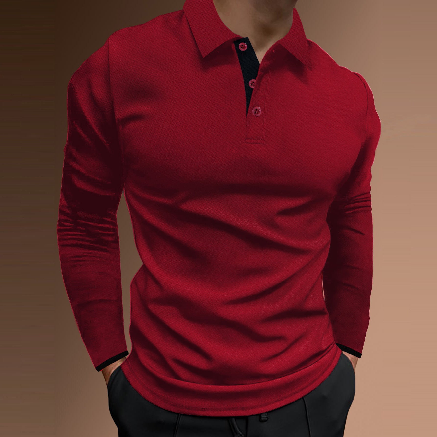 Sports Fitness Casual Stand Collar Stretch Vertical Bar Long Sleeve