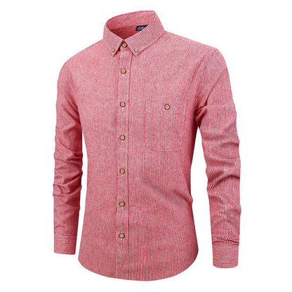 Men's Slim Fit Striped Shirt - Stylish Long Sleeved Design