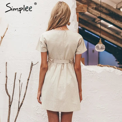Short Summer V-Neck Dresses for Effortless Style - Store 48